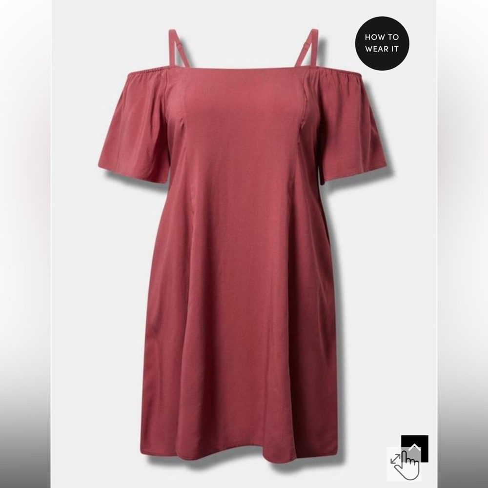 Torrid Mini Challis Cold Shoulder Trapeze Dress NWOT - Picture 5 of 5